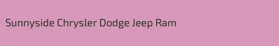 Sunnyside Chrysler Dodge Jeep Ram